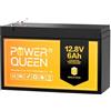 Power Queen Batteria al Litio 12V 6Ah LiFePO4 Batterie a Ciclo Profondo 2000+ Batteria Cicli Batteria LiFePO4 Ricaricabile con BMS IP65 per Camper Scooter per Bambini, Elettroutensili, Barca Marina