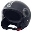 Generico Casco Demijet Decal Rodeo Drive Nero e Titanio, con Visiera, Stile Vintage (XL)