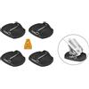 blntackle76 Set di 4 piastre di supporto con perno di sicurezza per manovelle, caravan, roulotte, caravan, caravan, 18 x 14 cm, piastre inferiori + mini livella inclusa