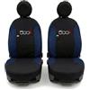 Auto Accessori Lupex Coprisedili Compatibili con 500L (2012 al 2022), Set Anteriori o Completo 13 Pezzi, in Policotone Traspirante MADE IN ITALY (Nero Blu Scuro)