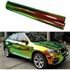 Alvorox - Pellicola adesiva olografica arcobaleno verde arancione neo cromata per auto, pellicole per stile interno ed esterno, adesivo non elasticizzabile (30 x 135 cm)