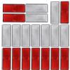 FHYT 20Pcs Catarifrangente Rettangolare, Adesivi Catarifrangenti, per Caravan, RV, Autocarro, Trattore, Rimorchio