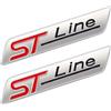 MOTORHOOK TAYDMEO 2 Pezzi ST Line Metal Sticker Car Body Logo Sticker Decal Car Styling, Adatto per la Maggior Parte dei Modelli di Auto