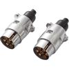 Feuunly 2 Pezzi x Spina per Rimorchio 7 Poli Alluminio, 12V Impermeabile Connettori Rimorchio 7 Poli Metallo, per Rimorchio RV Barca Caravan Camion (Cappuccio di Gomma)