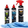 detailmate Show Car Finish Set: Menzerna - Super Finish lucido lucido Plus 3800, 250ml + Power Lock Massima protezione, 250ml + Endless Shine Spray per dettagli rapidi, 0,5l + panno per lucidatura