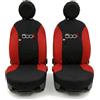 Auto Accessori Lupex Coprisedili Compatibili con 500L (2012 al 2022), Set Anteriori o Completo 13 Pezzi, in Policotone Traspirante MADE IN ITALY (Nero Rosso)