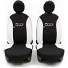 Auto Accessori Lupex Coprisedili Compatibili con 500L (2012 al 2022), Set Anteriori o Completo 13 Pezzi, in Policotone Traspirante MADE IN ITALY (Nero Bianco)