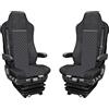Generic Set di coprisedili in ecopelle 1+1 per camion, proteggi sedili, adatta per camion Stralis HI-Way, colore grigio