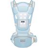SONARIN Marsupio Neonati Traspirante con Sedile per Bambini da 0-36 Mesi, Puro Cotone Portantina Ergonomico per Bebè, Multiposizione, Dimensioni Regolabili, Fino a 30 KG(Blu)