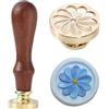 Ychostamp Sigillo per Cera con Fiore - Sigillo per Cera con Motivo Margherita, Testa di Timbro Floreale Semplice da 22mm per Carte Buste Inviti Confezioni Regalo