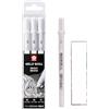 PIGMA MICRON Sakura Gelly Roll Bianco, Sakura Gelly Roll GEL PEN. 4 penne gel bianco chiaro. Dimensioni 05/05/08/10 e 1 carta