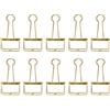 tooloflife Dorato, 32 mm/1,26 in, 10 clip per rilegatura a scheletro, filo metallico cavo, clip per agenda, diario, notebook, grandi mollette di carta, ufficio, casa, scuola