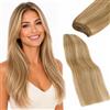 Rich Choices Extension Capelli Veri Tessitura Cucite Capelli Veri Lisci Remy Human Hair 121g 70cm Bundles Extensions Professionali #12/613 Marrone Oro Misto Biondo Chiarissimo