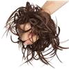 SEGO Extension Chignon Elastico Spettinato con Capelli Ricci Finti XXL Hair Magic Bun 45g Messy Curly Coda di Cavallo Treccia Carina - Castano Medio