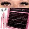 Heracks Set di Extension per Ciglia False 200Pcs Fluffy Ciglia Artificiali Cluster Lashes Extension Set di Extension per Ciglia Spessore Cluster Extension Individuali per Ciglia Con Bond and Seal e Pinzetta