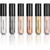 Xzeemo 6 Colori Set Di Ombretti Liquidi Con Glitter Metallizzati, Ombretto Glitter Liquido, Altamente Pigmentati e Lucidi a Lunga Durata, Per Feste Di Matrimonio Compleanno Trucco Quotidiano (Set A)