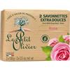 Le Petit Olivier Sapone della Provenza di Le Petit Olivier - Rosa con oli e profumi della città di Grasse in Provenza in una confezione da 2 x 100 g