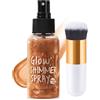 Ceboic Body Glitter Oil Spray Glitter Corpo Viso, Olio Corpo Scintillante, Lunga Durata Luminoso Evidenziatore Liquido, Glitter Per Il Corpo per Carnevale Halloween Natale Makeup (Oro Bronzo)