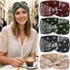 XETHI Set di 4 Fasce per Capelli Bandana da Donna, Fascia Elastica Morbida a Nodo con Motivo Paisley, Turbante Boho per Festival e Styling Capelli Ricci (Rosso Beige Grigio Verde)
