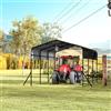 PEILU Tettoia per esterni, 4,5 x 3 x 2,5 m, garage XL in tubi d'acciaio verniciati a polvere e lamiera del tetto, protezione UV e impermeabile, tenda da garage per auto, 13,5 m², gazebo autoportante