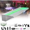 Longrun Fontane Cascata Piscina, 90cm Cascata per Piscina Fuori Terra, Laghetto a Cascata in Acciaio Inossidabile Luce a LED, Fontane da Giardino Esterno