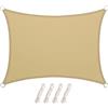 LARMNEE PES 4 x 6 m Tenda Parasole, Vela Ombreggiante, da Sole Blocco di 93% UV, Resistente all'Acqua Fino ad Almeno 1000 mm Protezione Occhielli Metallici, per Giardino, Sabbia ESD46SP02