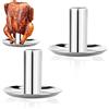 GugnRyAc Casseruola per pollo, in acciaio inox, per barbecue, per pollo, smontabili con vassoio antigoccia (2 pezzi)