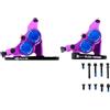 EGUIAS Pinze a Disco Idraulico a Montaggio Piatto a 4 pistoncini Morsetti Olio Minerale Freni Termici CNC in Alluminio per Bicicletta da Strada(No Rotor Purple)