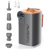 Meayll Pompa Elettrica per Materasso, Gonfiatore Elettrico Portatile 3000mAh, Mini Pompa 4.5kPa 280L/Min, Gonfia e Sgonfia con Luce LED, 5 Ugelli per Materassi ad Aria, Campeggio, Piscina, Buste Vuoto