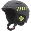 rh+ Casco da sci unisex Rider, nero opaco, logo Shiny Acid Green Faded to Black, L/XL