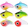Generic XILILHC Nuovo Arrivo 6PCS 5g/10g/14g/19g Metallo VIB Richiamo di Pesca Spinner Affondamento Cucchiaio Rotante Pin Crankbait Paillettes Esche Attrezzatura da Pesca(10G-No Hook-6pcs)