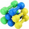 Ginwrek Pesi per bambini, set di 6 manubri per bambini ispessiti con lettera incisa per bambini, blu/verde/giallo