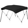 CMYAOYC Tendalino Bimini a 4 Archi per Barche, Copertura Nautica con Telaio, Copertura Parasole per Pontoni, Barche da Pesca e da Diporto(Black,244 (L) x 137 (H) x 155-167 cm)