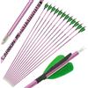 wolfman 31 frecce di tiro con L'Arco in Carbonio Puro, Albero ID4.2mm 2 Piuma di Turchia SP400-1000 frecce di Caccia Recurve Arco Composto tiro Bersaglio (12, Verde, SP 900)