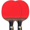 KFGISD, Set di racchette da ping pong, 6 stelle, adatte a giocatori di livello intermedio e avanzato/come mostrato/manico corto,Racchette da ping-pong(Long handle)