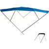 CMYAOYC Tendalino Barca Completo a 4 Archi, Copertura Barca Impermeabile, Parasole Bimini Top, Pali Posteriori con Telaio in Alluminio(Red,4BOW 85-90W)