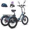 Fafrees F20 MATE - Triciclo Elettrico per Adulti Pieghevole con 75km Autonomia, Motore 65N.m e Freni Idraulici - Bici Elettrica 3 Ruote per Uomo Donna (BLU)