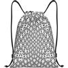 Generic Zaino con Coulisse White Black Psychedelic Kaleidoscope Sacca da Palestra Pieghevole Drawstring Backpack Impermeabile Sacchetta Sportiva per Scuola Unisex Spiaggia