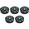 WRITWAA Set 5 Mini Bussole Tascabili da Campeggio Nero, Portatile e Facile da Usare in Abs e Acrilico per Escursionismo e Attività Outdoor