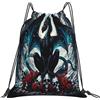 Generic Zaino con Coulisse Fantasies Dragon Gothic Skull Art Sacchetta Sportiva Pieghevole Borsa con Coulisse Impermeabile Sacca da Palestra per Scuola Viaggi Vacanze