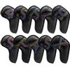 Zpengtai Coprimazze Da Golf Copri-testa for mazze da golf in ferro, set di copri-testa adatti a tutti i wedge in, numeri grandi, collo lungo, nero/bianco, pu, 10 pezzi/confezione(2)