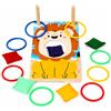 SZLIFE Gioco Lancio Sacchetti di Fagioli e Anelli in Legno per Bambini, Giochi da Spiaggia e All'Aperto per lo Sviluppo Precoce