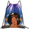 Generic Zaino con Coulisse Black Womens 02 Borsa con Coulisse Impermeabile Sacchetta Sportiva Leggero Drawstring Backpack per Viaggi Unisex Scuola