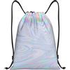 Generic Zaino con Coulisse Holographic Iridescent Color Wrinkled Foil Sportiva Zainetto Leggero Drawstring Backpack Impermeabile Borsa con Coulisse per Spiaggia Unisex Scuola