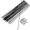 BESTOYARD Raggi per Bicicletta da Montagna 14g 36 Set, Acciaio 45# Nero