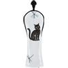 CHIFIGNO Black Cats Dragonfly White Golf Club Covers per driver Hybrid Wood PU Leather Golf Headcovers con numero etichette per donne uomini