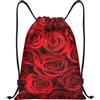 Generic Zaino con Coulisse Red Roses Florals Sacchetta Sportiva Pieghevole Borsa con Coulisse Impermeabile Sacca da Palestra per Viaggi Unisex Scuola