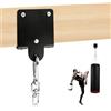 xtemtoamz Supporto per Sacco da Boxe Muro, Staffa per Sacco da Boxe 360° Rotazione con Cuscinetto Sfera, Supporto Acciaio Resistente per Sacco Boxe Altalena Sedia Sospesa, Nero