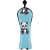 CHIFIGNO Coprimazza per mazze da golf con simpatico panda in stile cartone animato, con etichette intercambiabili, per conducenti in legno ibrido, donne e uomini, pelle PU