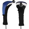 Zpengtai Coprimazze Da Golf Copritesta for mazze da golf for ibridi Woods, confezione 1/2, copritesta protettivi con etichette intercambiabili(2 Pack-Blue)